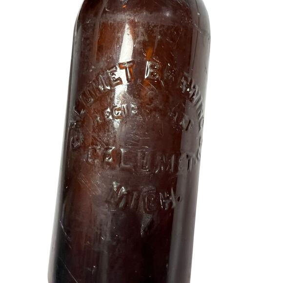 Calumet Brewing Co Registered Calumet Michigan Vintage Amber Glass - Picture 8 of 15